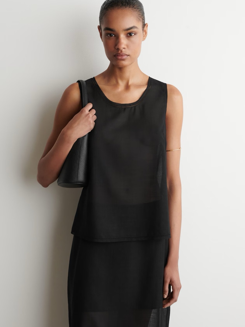 NWT (size 6) COS SEMI-SHEER LAYERED WOOL TOP